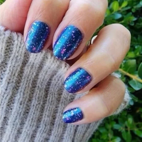 *Retired* Color Street: Frosty Nights | Teal Blue Pink Glitter Winter Holiday - Picture 8 of 11